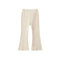 thumbnail image 2 of NAISIBABY Girls Flare Pants, Stretch Knitted Slim Fit Elastic Waist Casual Leggings Trousers Beige 5T, 2 of 5