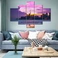 thumbnail image 2 of TISHIRON 5PCS Framed City Theme Canvas Wall Art Set,50"x24" Toronto Skyline Landscape Wall Canvas Art Decor, 2 of 7