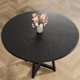 thumbnail image 3 of Industrial 47-pulgada round dining mesa set para 4-6 negra top con metal base para dining & sala de estar, 3 of 6
