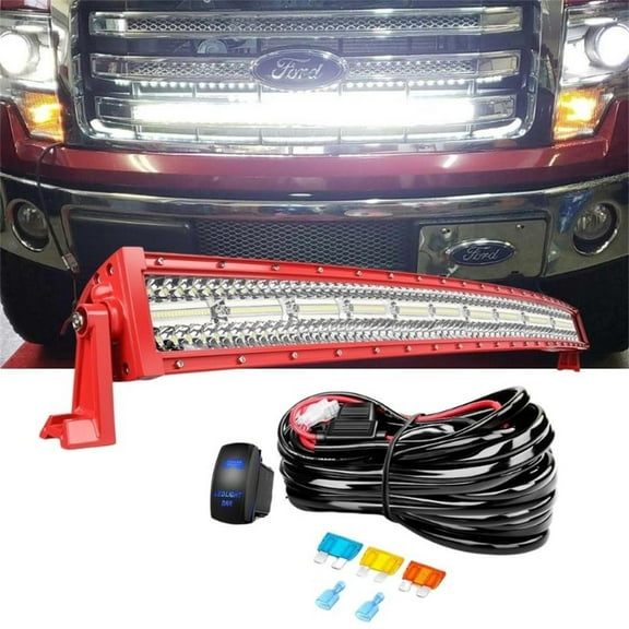 1 Pcs 42" LED Light Bar, Triple Row Spot Flood Combo Lights LED Offroad/Driving with Wiring Harness Kit, Spot Flood Work Lights for Truck UTV ATV