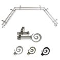 thumbnail image 1 of Traute 13/16" Double Bay Window curtain rod Adjustable 20"-36", 38"-72" - Satin Nickel,(ABay-27-5D), 1 of 4
