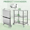 thumbnail image 6 of LUE BONA Foldable Outdoor Grill Cart, Movable 3 Tiers Grill Table,Stainless Steel, 33.8'',Grey, 6 of 10