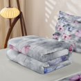 thumbnail image 5 of Erosebridal Gray Butterfly Print Zipper Twin Comforter Sets with Fitted Sheet and 2 Pillowcases,Pink Blue Insect Wash Zipper Bedding Set For Girls,Light Gray Reversible,4-Piece, 5 of 7