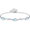 thumbnail image 1 of Sterling Silver Leaf Moonstone Bracelet - Moonstone Jewelry for Women, 1 of 5