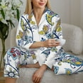 thumbnail image 4 of Wukai Flowers and Butterflies Print Women's Pajama Set - Soft Long Sleeve Sleepwear for Comfort and Style-X-Large, 4 of 9