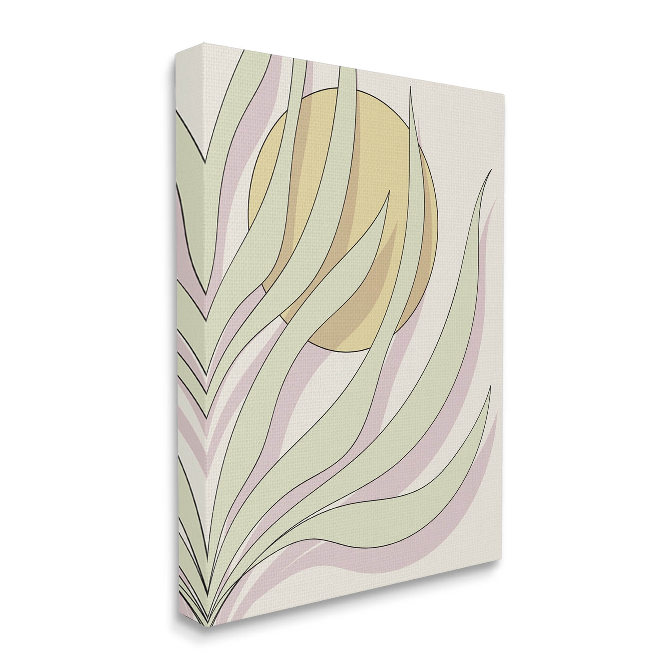 Contemporary Tropical Plant Leaves Botanical & Floral Graphic Art Gallery Wrapped Canvas Print Wall Art