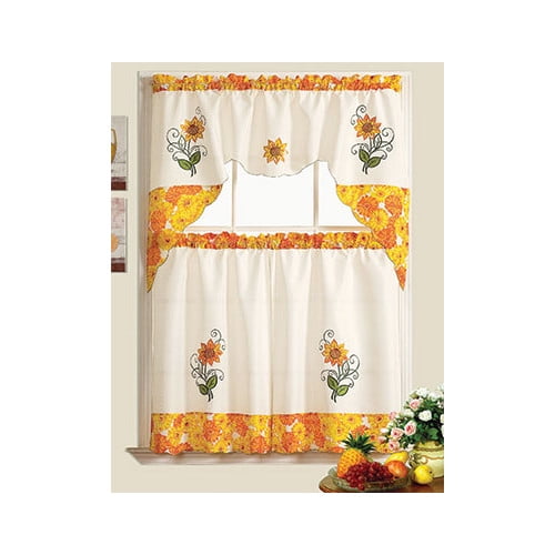 RT Designer's Collection Sunflower Garden Kitchen Curtain