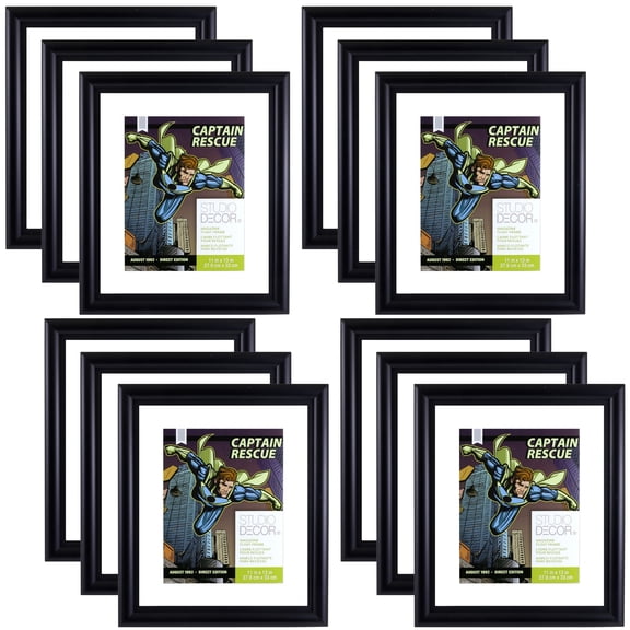 Studio Decor 11" x 13" Black Comic Book Float Frame, 12 Pack