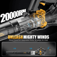 thumbnail image 6 of 600 CFM Leaf Blower Cordless Compatible with DeWalt 20V MAX Battery,150 MPH Turbo Handheld Blower, 3 Speeds, Lightweight 3.3 lbs, Battery Powered Blowers for Lawn Care, Winter Snow(Tool Only), 6 of 8