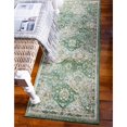 thumbnail image 2 of Unique Loom Penrose Collection Distressed Traditional Vintage Runner Rug, 2 Feet 2 Inch x 6 Feet, Green/Beige, 2 of 2