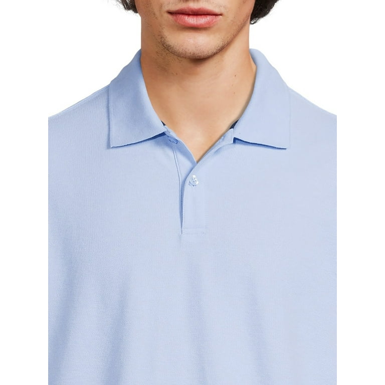 Wonder Nation Young Mens School Uniform Short Sleeve Pique Polo Shirt, Sizes S-xl, Men's, Size: Medium (38/40), Blue