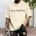 thumbnail image 5 of Ankishi Christian T Shirts for Men Faith Over Fear Crewneck Short Sleeve Summer Religious Cotton Tee Trendy Tops Daily Wear, 5 of 7