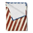 thumbnail image 2 of 4th of July Soft Flannel Fleece Throw Blanket, Abstract Diagonal Stripes with Stars Old Glory Themed Illustration, Cozy Plush for Indoor and Outdoor Use, 60" x 80", Beige Navy Blue Ruby, by Ambesonne, 2 of 5