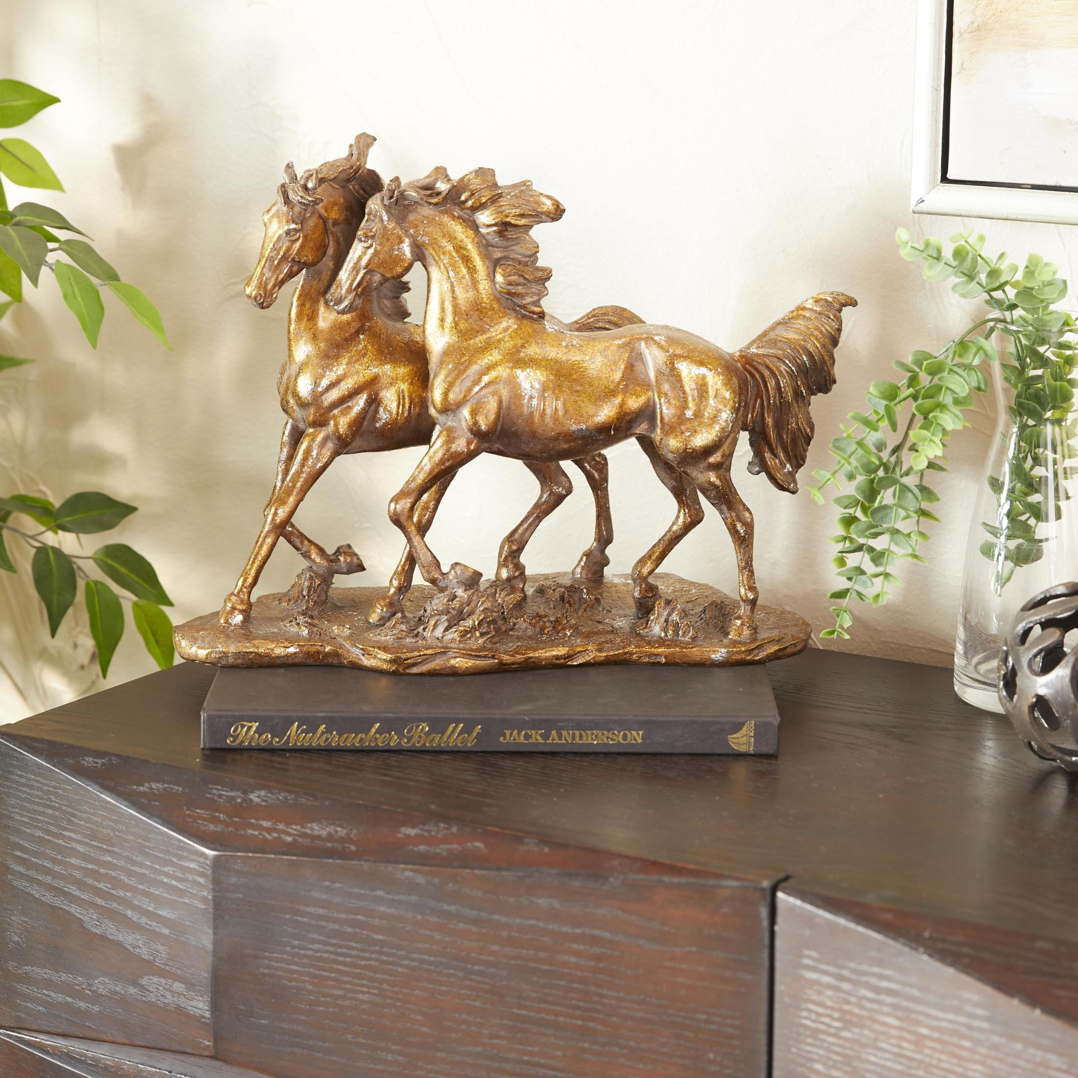 14" x 11" Bronze Polystone Horse Sculpture, by DecMode