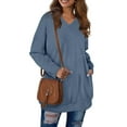 thumbnail image 3 of Fantaslook V Neck Sweatshirts for Women Casual Long Sleeve Tops Oversized Sweatshirt With Pockets, 3 of 8