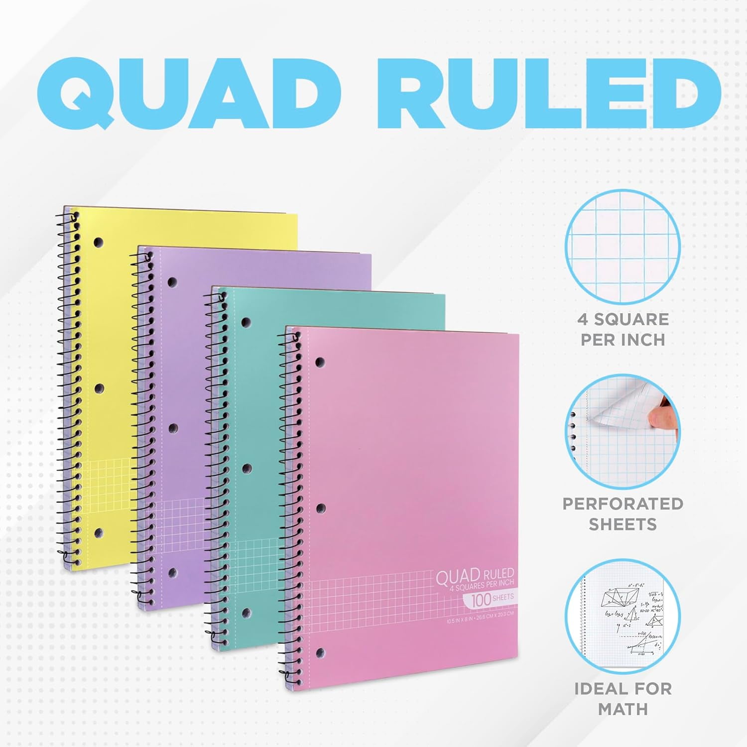Amazon.com : 1InTheOffice Graph Paper Notebook, Spiral Paper
