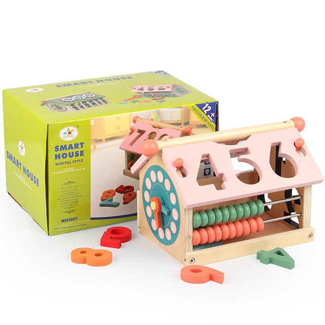 Jeu Classique Éducatif de Correspondance de Formes Maison de Tri de Formes Jouet de Motricité Fine