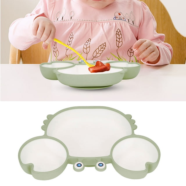 Fyydes Crab Suction Plate with Suction Cup Base Silicone Divided Plate Easy Scooping Eco Friendly for Most Tables High Chair,Toddler Suction Plates,Silicone Plate Baby Suction