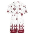 thumbnail image 5 of Tnhcen Women's Christmas Lights Print Pajama Set Short Sleeve Button-Down Top & Elastic Waist Shorts Holiday Sleepwear Loungewear Soft Sizes S-2XL, 5 of 5