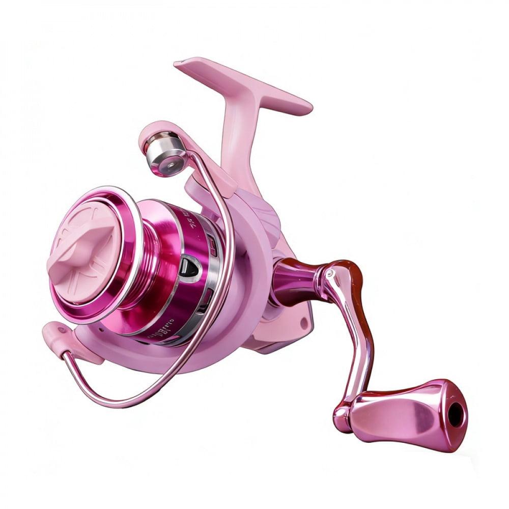 Fishing Reel, All-Metal Spinning Reel for Float Fishing, Long-Range Casting Reel, Spinning Reel, Pink ,Perfect Gift for Women Girl