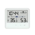 thumbnail image 1 of Indoor Hygrometer Thermometer with Time Date Week Backlight LCD Display Clock Calendar USB Desk Electronic Temperature Humidity Meters with Bracket for Home Greenhouse Cellar, 1 of 7