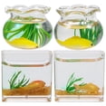 thumbnail image 1 of Shisuyan 4 Pcs Petits Jouets Bols à Poissons Bol à Poissons en Verre Bol à Poissons Rouges pour 1:12 Micro Paysage Déco de Micro Maison, 1 of 9