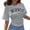 Grey, variant on Boho Tops for Women Fashion Korean Style Short Sleeve Crew Neck Basic Womens Blouse,Pink,5XL