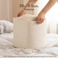 thumbnail image 3 of Cube Storage Bins Set of 4, 13inch Cube Baskets Organizer for Nursery, Square Cotton Rope Baskets for Shelves Organizing, Kids Toy, Closet Storage, Beige, 3 of 7