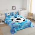 thumbnail image 3 of Erosebridal Soccer Football Bedding Sets King with Comforter,Geometry Gradient Comforter Sets King Size,Sports Theme Decor,Reversible,Breathable,3-Piece, 3 of 7