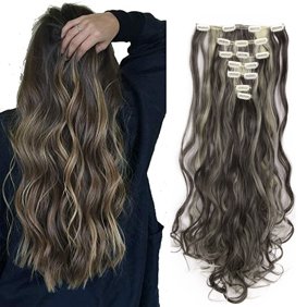 Florata 24 Women Curly Long Hair In Hair Extensions 8 Pieces 19