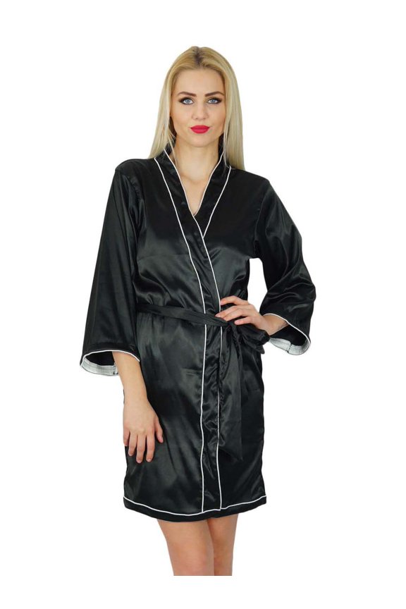 Women Short Satin Robe Getting Ready Bride Bridesmaid Robes Coverup Gift