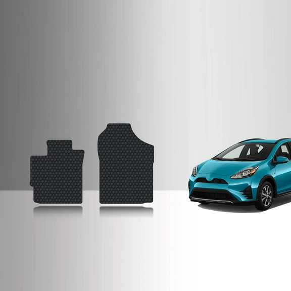 ToughPRO Front Mats Compatible with Toyota Prius 2013 C - All Weather Heavy Duty (Made in USA) Black Rubber