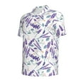 thumbnail image 2 of Balery Lavender Flowers Printed Men’s Short Sleeve Polo Shirt, Midweight Men's Shirt,Golf Polo shirts -Medium, 2 of 9