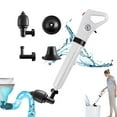 thumbnail image 2 of Pneumatic Floor Drain Unclogging Tool Pneumatic Toilet Plunger With Visual Barometer Pneumatic Drain Unclogger Splashproof Powerful Air Pressure Dredge For Bathroom Floor Air Pressure Regulator, 2 of 8