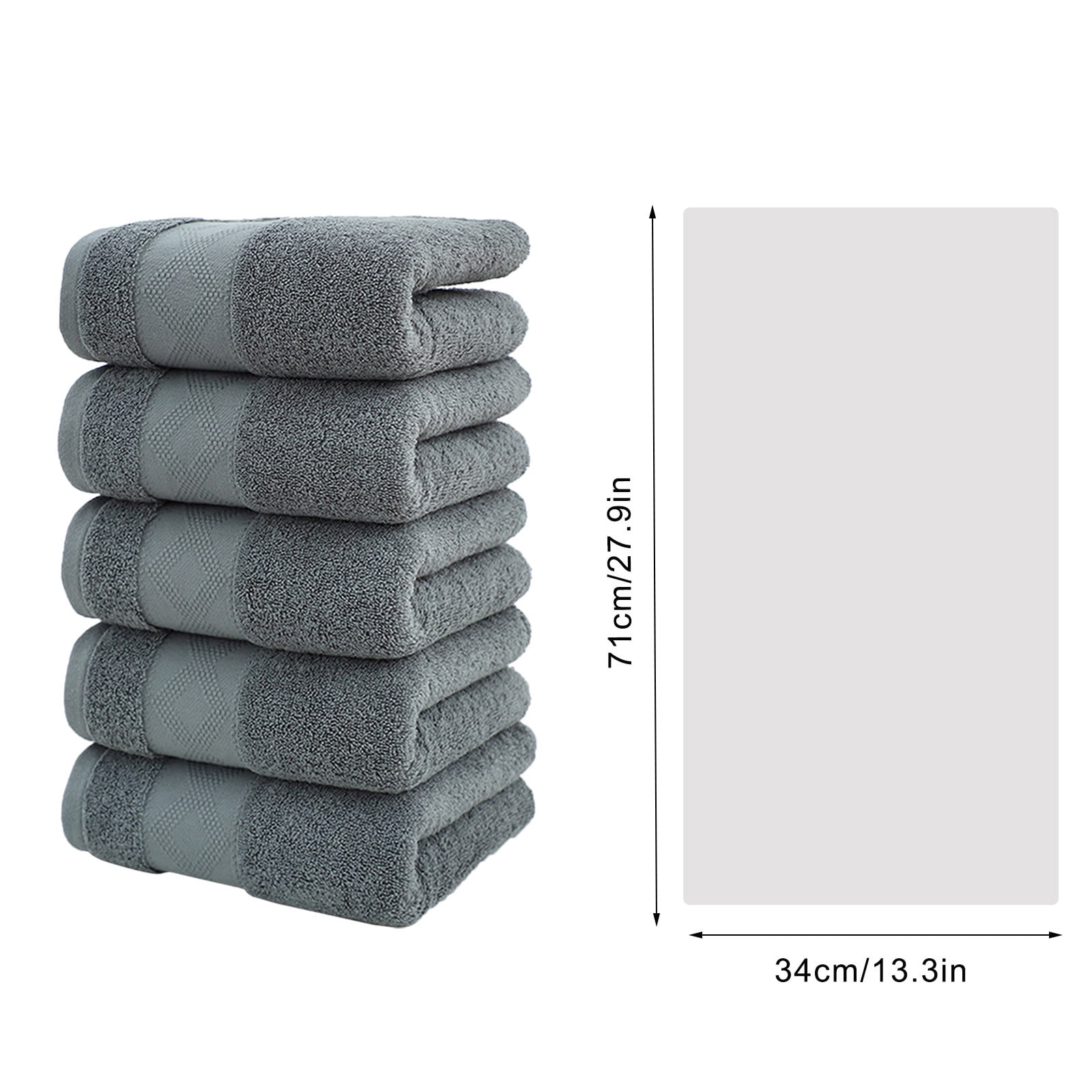 5 Pack Medium Bath Towel Set, Ring Spun Cotton, Lightweight and Highly Absorbent Quick Drying Premium Towels for Hotel, Spa and Bathroom