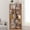 6 + Dark Oak + Standard + Vertical + Office + Open Back + Engineered Hardwood + Engineered Wood, variant on 6 Tier Freestanding L-Shaped Corner Bookshelf, Anti-Drop Panel & Anti-Tipping Device Open Storage Display Rack Organizer for Living Room Bedroom Home Office, Dark Red