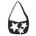 thumbnail image 2 of Bolso bandolera de lona para mujer, bandolera cruzada versátil, bolso de libros informal para estudiantes, 2 of 9