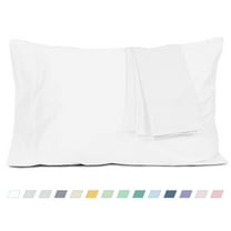 Hypoallergenic Pillowcases Queen Size Set of 2, 100% Cotton Percale Weave Soft Pillow Covers, 20x30 Inch Standard Bedding, White