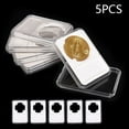 thumbnail image 1 of LEFU for 5Pcs Commemorative Coin Slab Holder Display Storage Box Case Protector 30mm Diameter Acrylic Plastic Transparent Leakproof Foam Lined Coin Collection Protection, 1 of 10