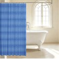 thumbnail image 3 of Manfei Geometric Check Shower Curtain 72Wx78L,Classic Plaid Bath Curtain,Navy, 3 of 5