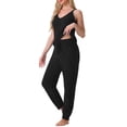 thumbnail image 4 of Conjunto de pijama de felpa esponjosa sin mangas para mujer INSPIRE CHIC, pantalones jogger gruesos, ropa de casa, pijamas XL negro, 4 of 5