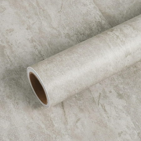354''x32'' Wide Concrete Contact Paper Textured Light Concrete Wallpaper for Bathroom Removable Kitchen Countertop Peel and Concrete Wallpaper for Walls Garage
