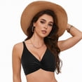 thumbnail image 5 of HCNTES Womens Underwire Bikini Top Push Up Bathing Suit Tops Padded Large Bust Swimsuits Tops Only(XL,a92-Black), 5 of 9