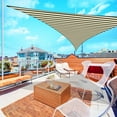 thumbnail image 2 of Yescom 28Ft Triangle Sun Shade Sail 97% UV Block Commercial Carpark Pool Camping Playground Outdoor Coffee+White, 2 of 11
