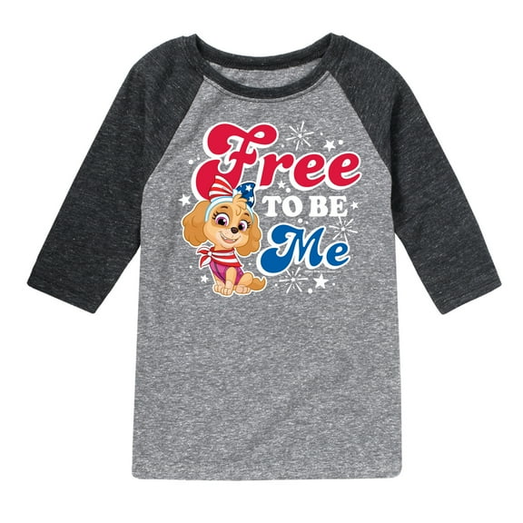 Paw Patrol - Americana - Free to be Me - Toddler & Youth Raglan Graphic T-Shirt