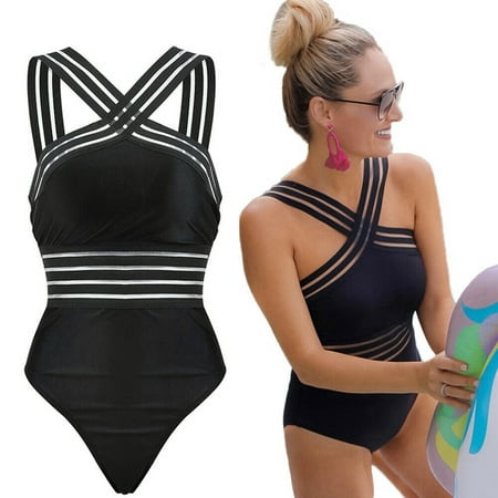 Women's Swimming Costume Backless One Piece Swimsuit Monokini Swimwear (Best Websites For Women's Swimwear)