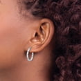 thumbnail image 5 of Diamond2Deal 925 Sterling Silver Rhodium-Plated 2.50mm Hoop Earrings for Women (L- 0.87 inch, W- 0.76 inch), 5 of 6