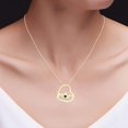 thumbnail image 5 of AFFY Mother's Day Jewelry Gifts Round Cut Simulated Emerald Open Heart Mom Pendant Necklace In 14k Yellow Gold Over Sterling Silver, 5 of 5