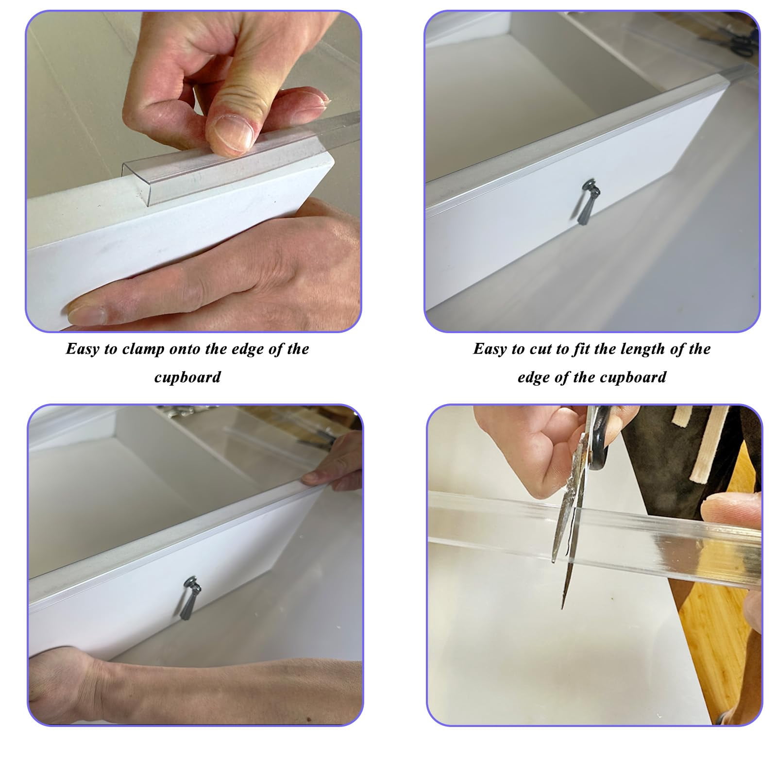 20Pcs Cabinet Protector Edge Guard, 17in Cabinet Door Protector Trash Drawer Protector Edge Guard, Plastic Slip on Protectors for Cabinets– 3/4" Thick
