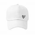 thumbnail image 3 of Women's Low Profile Baseball Cap with Heart Detail, Distressed Wash Adjustable Dad Hat, Cotton Unisex Casual Sun Hat for Daily Wear and Outdoor Activities White, 3 of 6